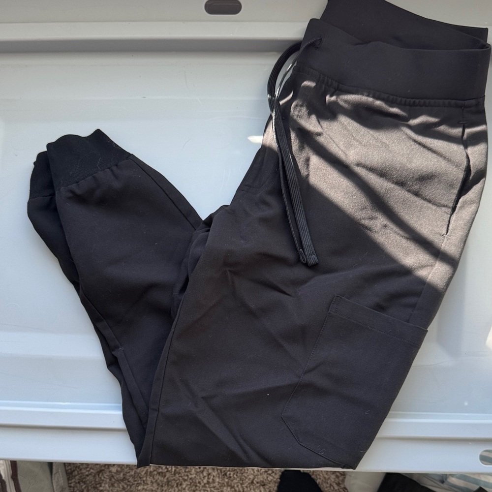 Mandala Black Jogger Scrub Pants